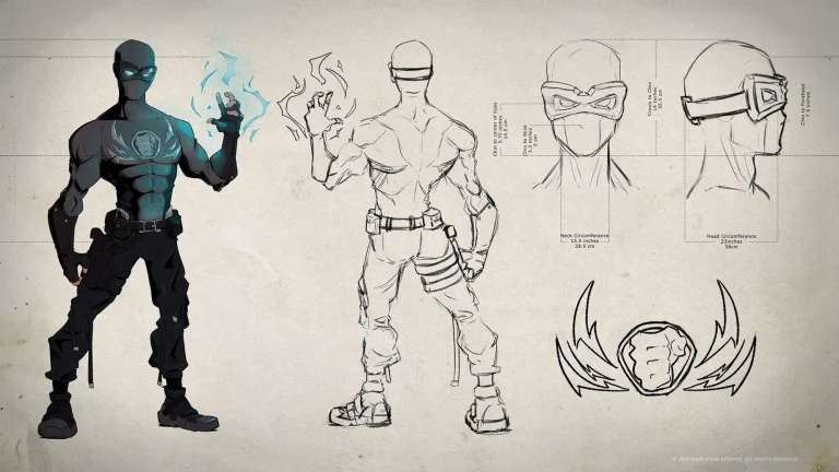 DopeSmack™ character concept art showing the design and early sketches