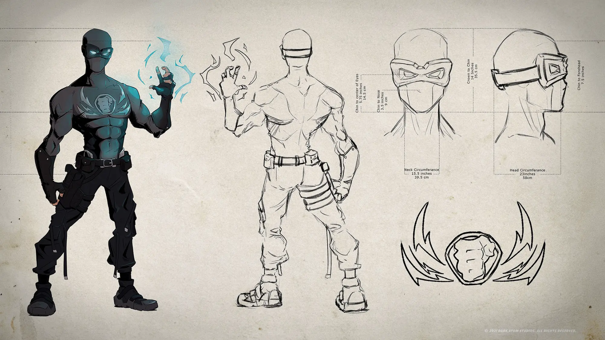 DopeSmack™ character concept art showing the design and early sketches