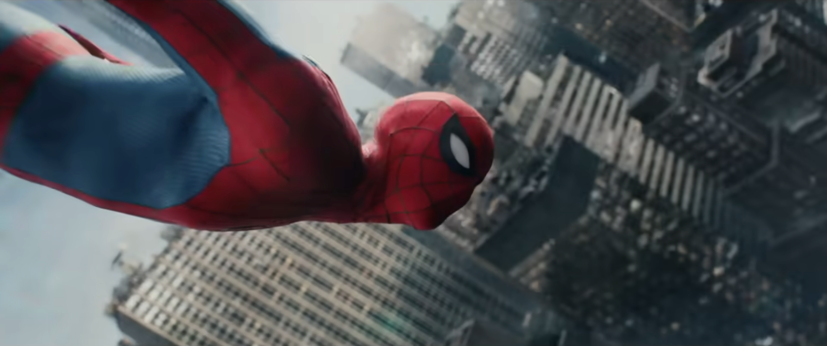 Spider Man Brand New Day trailer thumbnail showing Spider Man swinging between skyscrapers